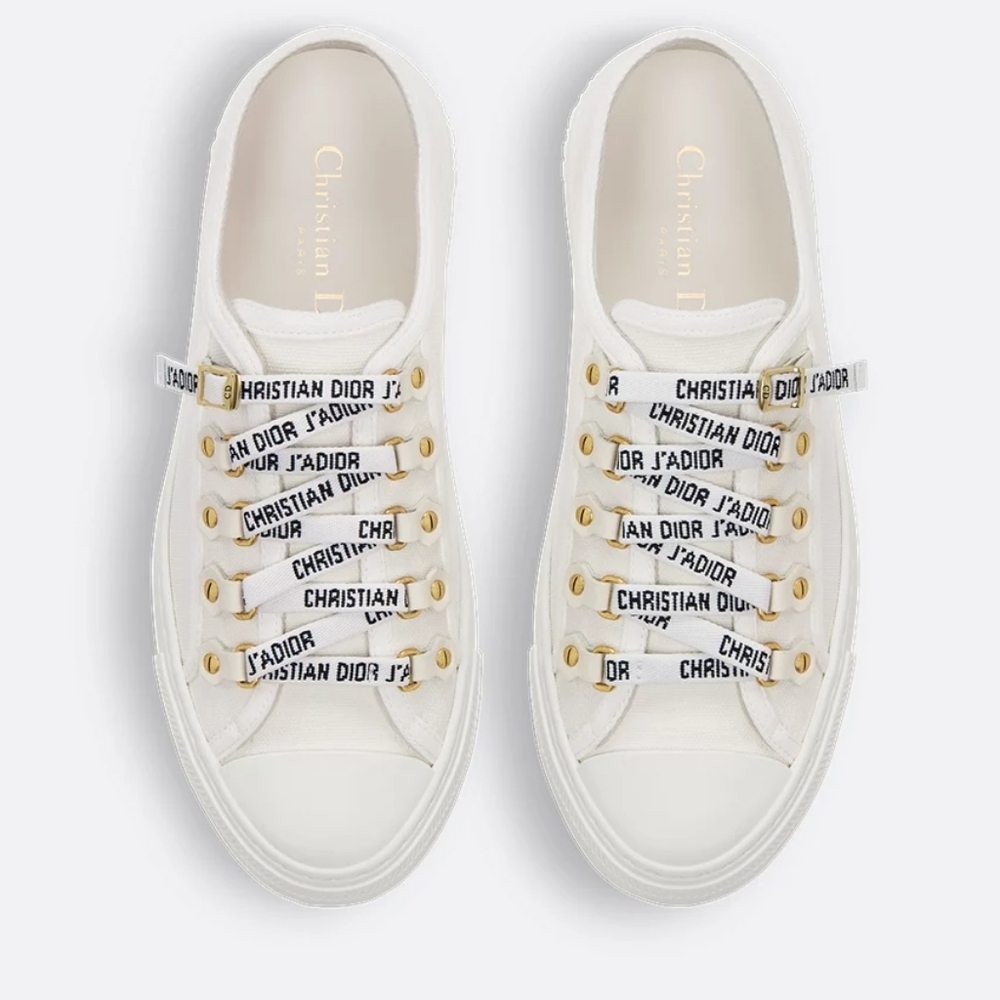 Dior White Sneakers with Black Accents